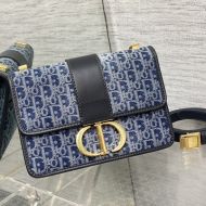 Dior 30 Montaigne Bag Oblique Motif Denim Blue