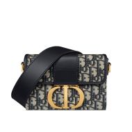 Dior 30 Montaigne Box Bag Oblique Motif Canvas Blue