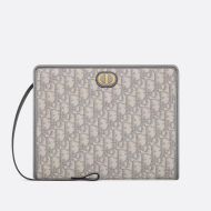 Dior 30 Montaigne Dea Pouch In Oblique Motif Canvas Grey