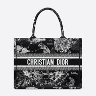 Dior Book Tote Toile de Jouy Zodiac Motif Canvas Black