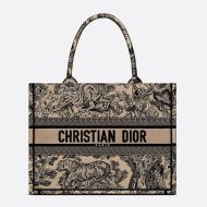 Dior Book Tote Toile De Jouy Motif Canvas Beige