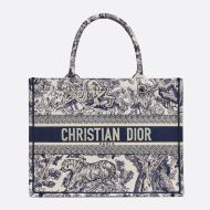 Dior Book Tote Toile De Jouy Motif Canvas Blue