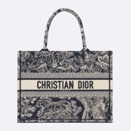 Dior Book Tote Toile De Jouy Motif Canvas Navy Blue