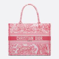 Dior Book Tote Toile De Jouy Motif Canvas Rose