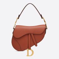 Dior Saddle Bag Grained Calfskin Brown