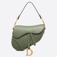 Dior Saddle Bag Grained Calfskin Green
