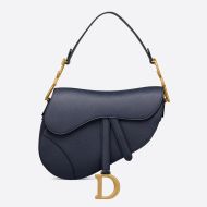 Dior Saddle Bag Grained Calfskin Navy Blue