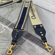 Dior Shoulder Strap Christian Dior Paris Motif Cotton Blue