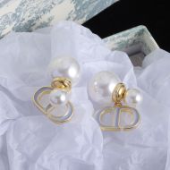 Dior Tribales Earrings Metal, Pearls and Lacquer Gold/White