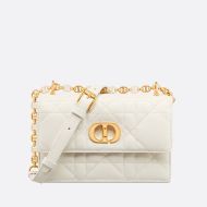 Mini Dior Miss Caro Bag Macrocannage Lambskin White