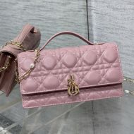 Mini Miss Dior Top Handle Bag Cannage Lambskin Pink