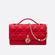 Mini Miss Dior Top Handle Bag Cannage Lambskin Red