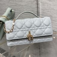Mini Miss Dior Top Handle Bag Cannage Lambskin Sky Blue