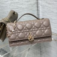 Mini Miss Dior Top Handle Bag Cannage Lambskin Taupe