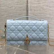 Small Miss Dior Top Handle Bag Cannage Lambskin Sky Blue