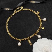 J'Adior Necklace Metal with Resin Pearls, Star and Bee Charms Gold
