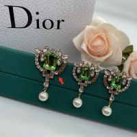 J'Adior Brooch Antique Metal with Crystals Signature, J'Adior Signatures and Resin Pearl Gold/Green