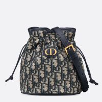 Mini Dior 30 Montaigne Bucket Bag Oblique Motif Canvas Blue