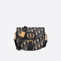 Small Dior Bobby Bag In Oblique Motif Canvas Blue