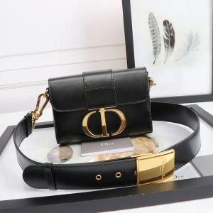 Dior 30 Montaigne Box Bag Calfskin Black