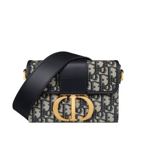 Dior 30 Montaigne Box Bag Oblique Motif Canvas Blue