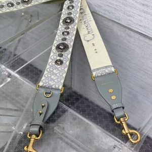 Dior Shoulder Strap Oblique Medallions Motif Cotton Grey