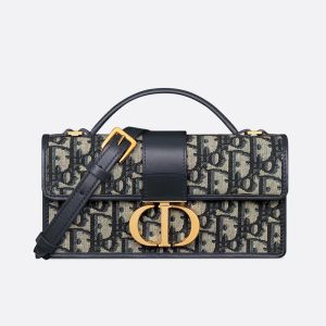 Mini Dior Miss Montaigne Bag Oblique Motif Canvas Blue